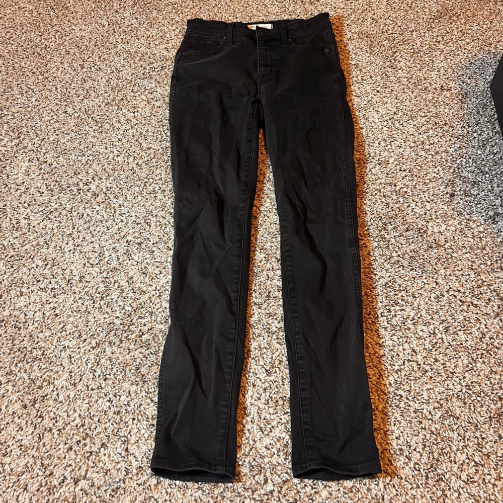 Madewell 10" High-Rise Skinny Jeans Black Wash Denim Womens Size‎ 24